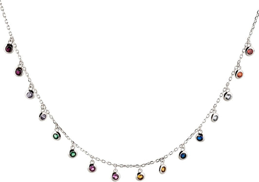 Schöner-SD Silberkette mit vielen kleinen Anhängern