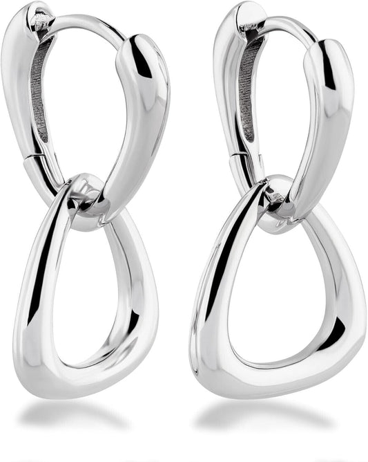 Schöner-SD 925 Silber Creolen Ohrhänger dreieckig mit Einhänger