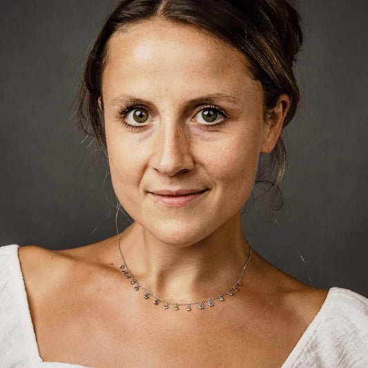 Schöner-SD Silberkette mit vielen kleinen Anhängern