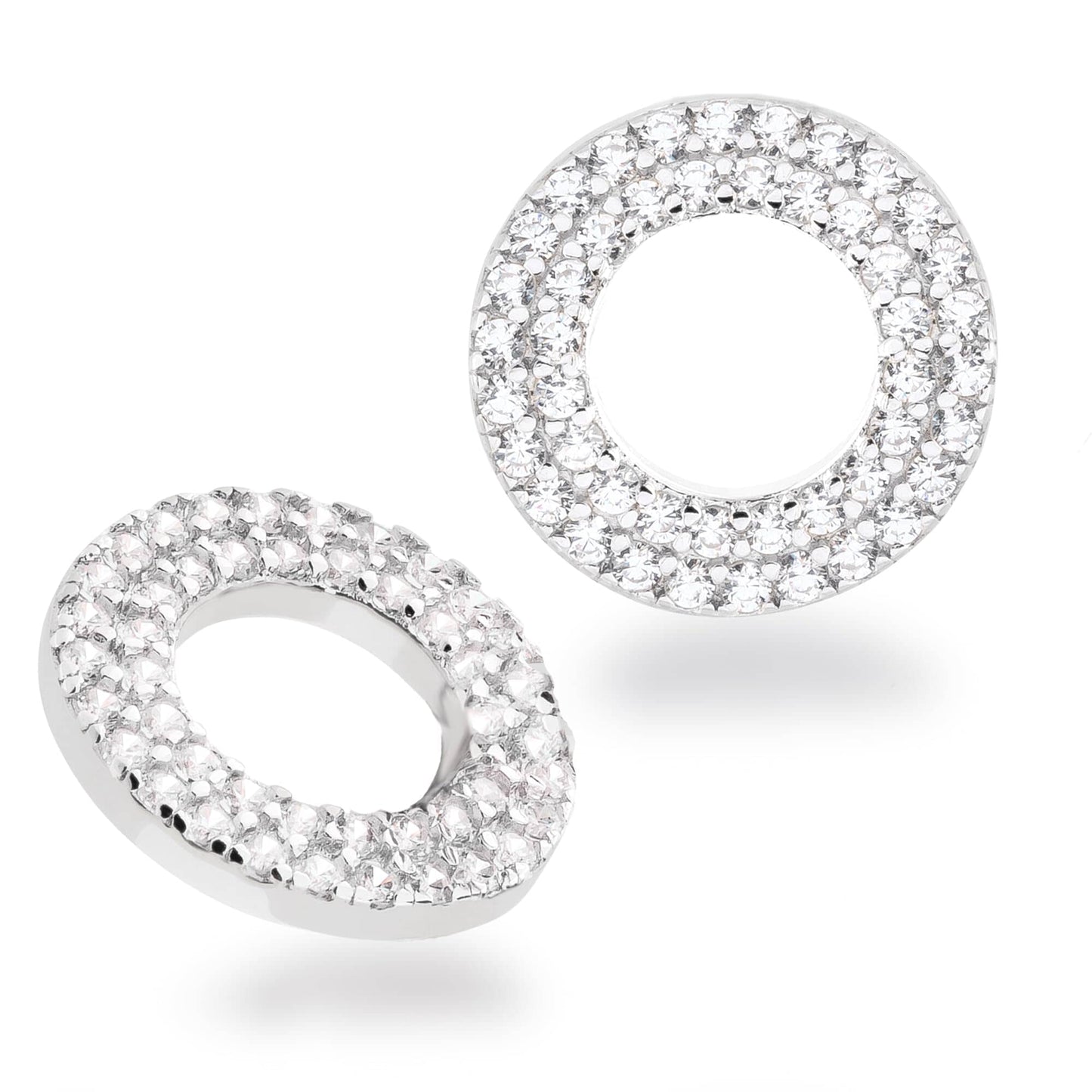 Schöner-SD Creolen Einhänger Disc Scheibe Anhänger rund 925 Silber Rhodium