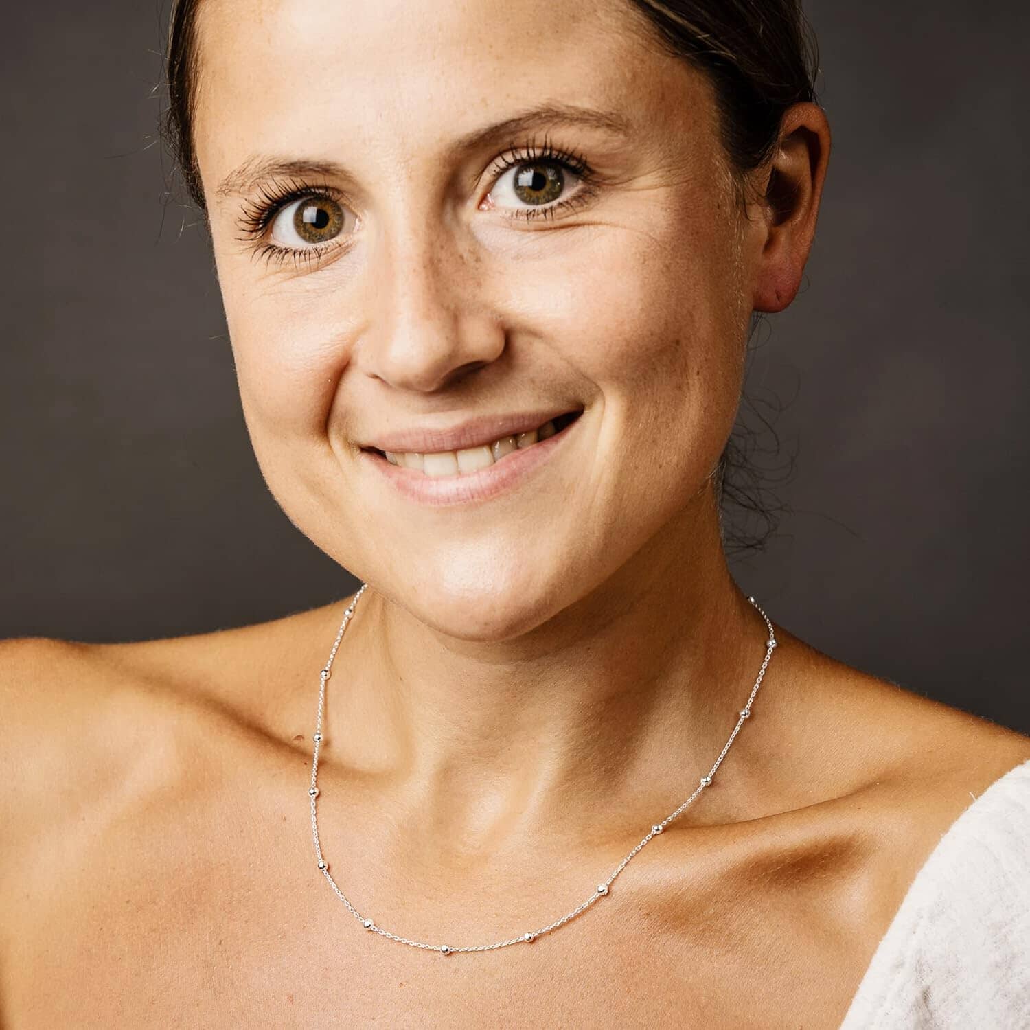 Schöner-SD Diamantierte Kugelkette aus 925 Silber