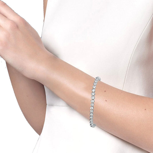 Armband Tennisarmband 5mm massiv 925 Silber mit Zirkonia Schöner-SD