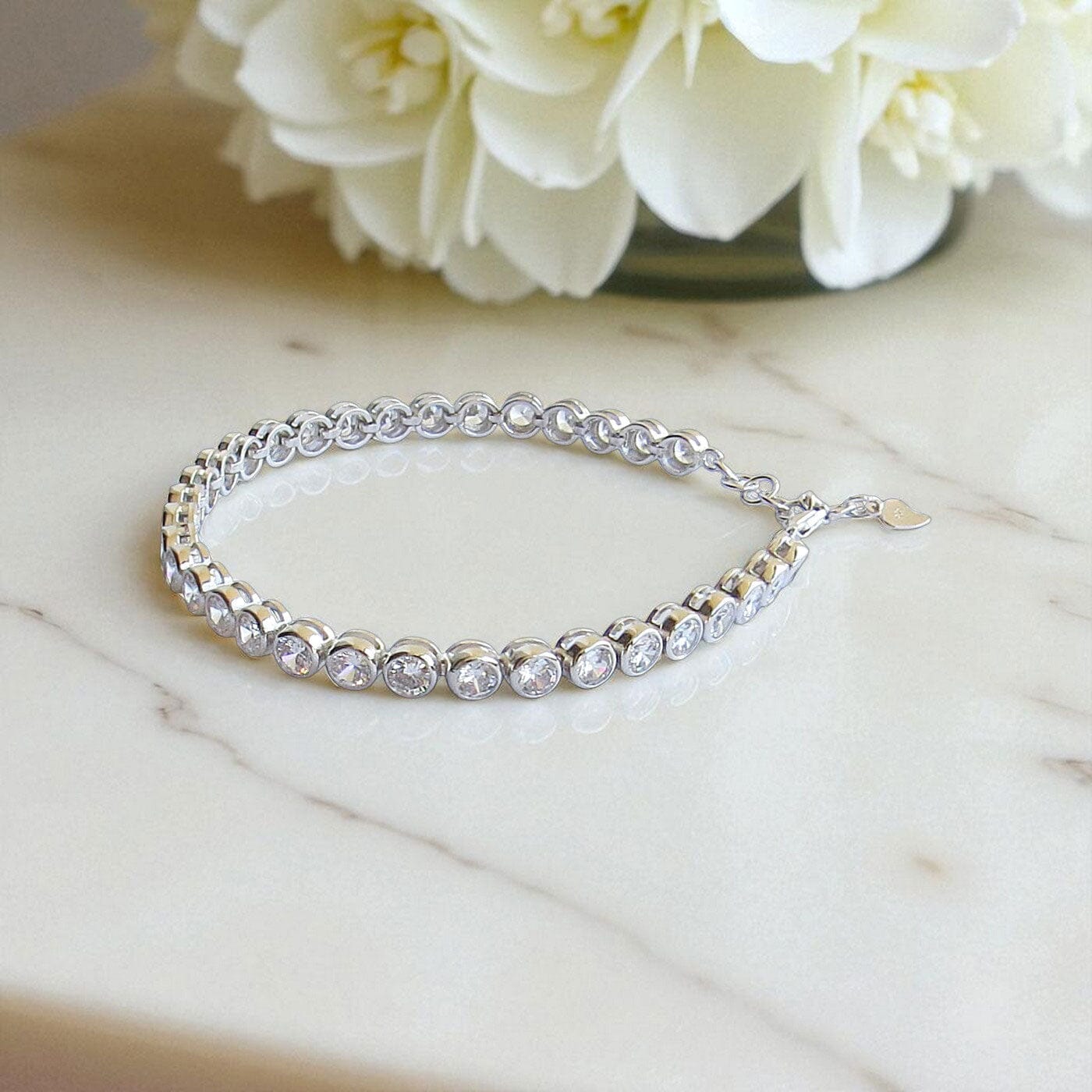 Armband Tennisarmband 5mm massiv 925 Silber mit Zirkonia Schöner-SD