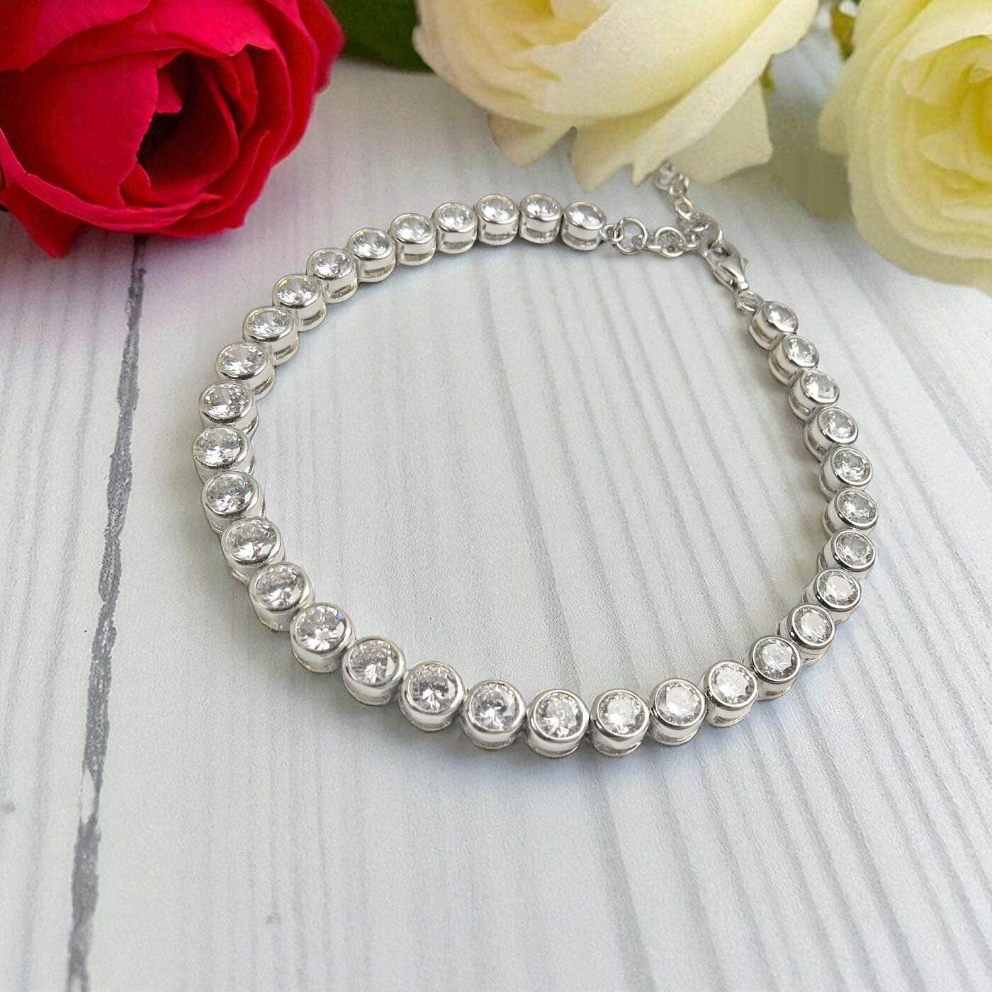 Armband Tennisarmband 5mm massiv 925 Silber mit Zirkonia Schöner-SD