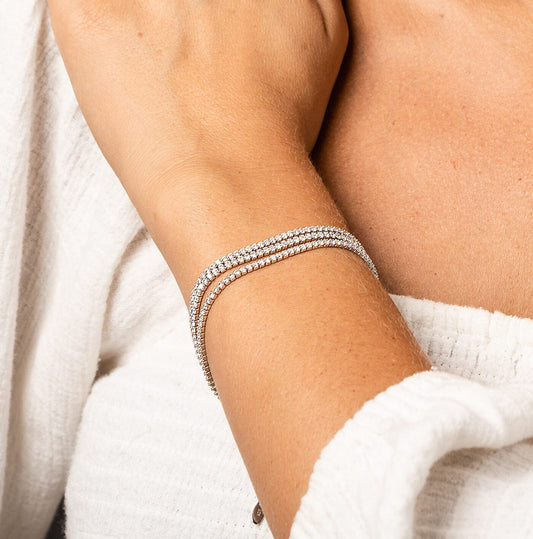 Armband Dreireihiges Tennisarmband Strassarmband aus 925 Silber Schöner-SD