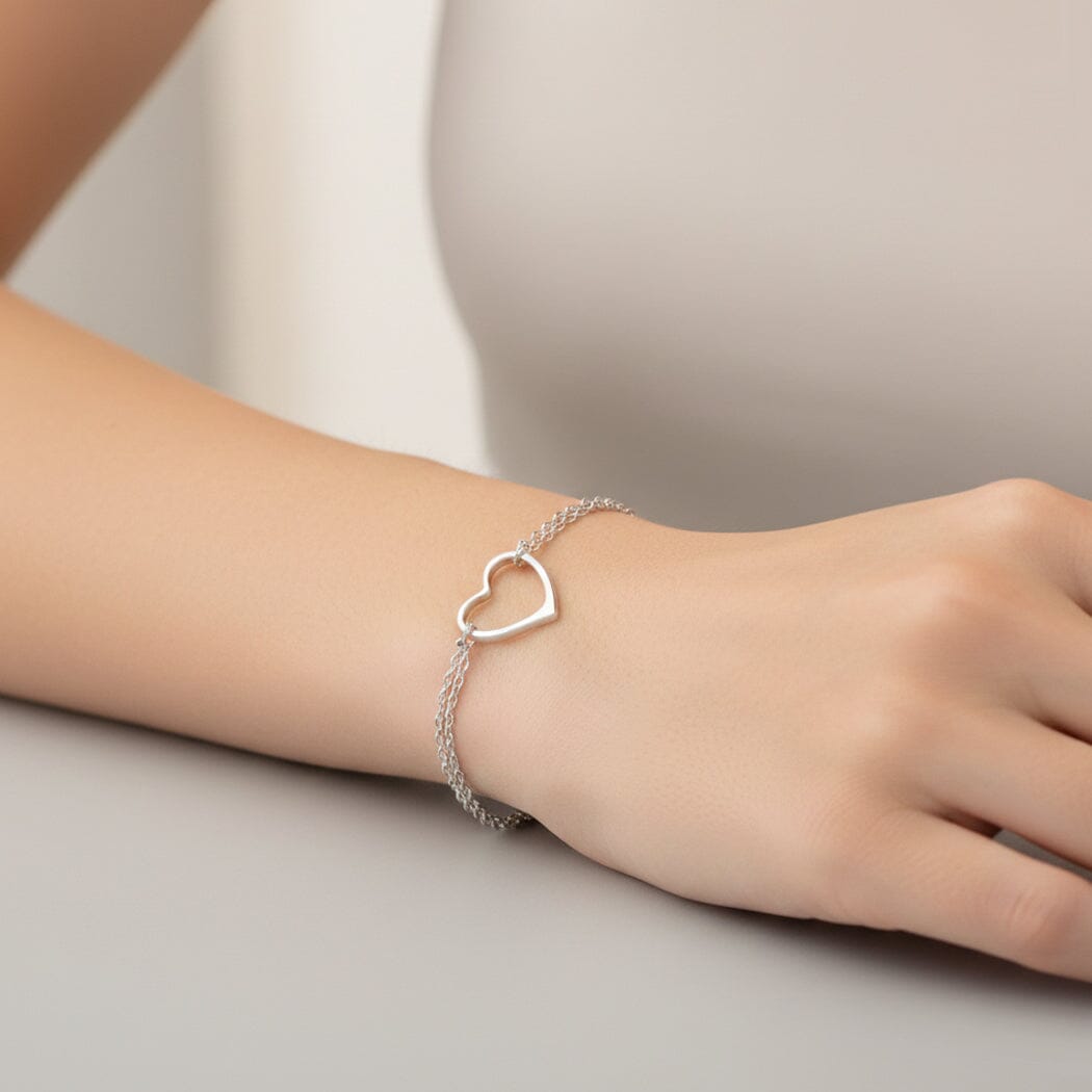 Armband Herz Armband Armkettchen 925 Silber rhodiniert Schöner-SD