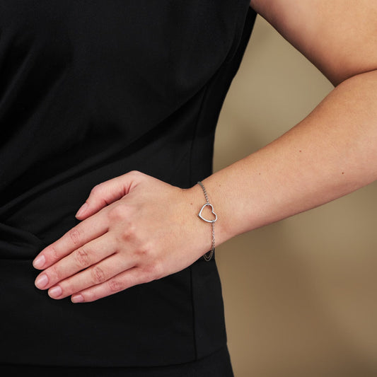 Armband Herz Armband Armkettchen 925 Silber rhodiniert Schöner-SD