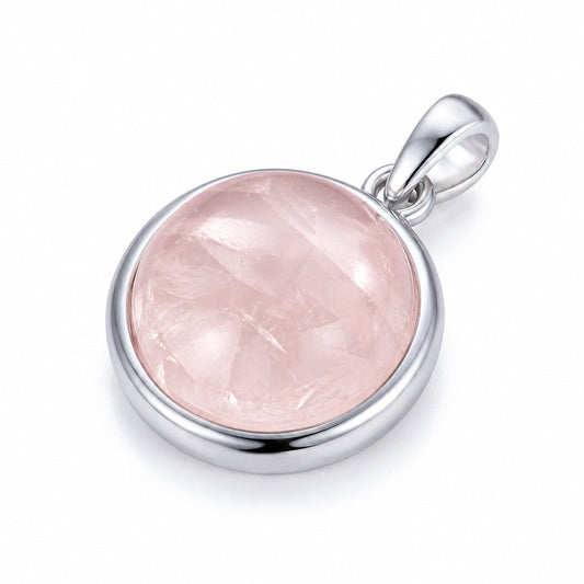 Anhänger Rosenquarz-Anhänger aus 925 Silber ohne Kette Schöner-SD