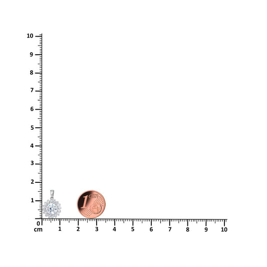 Anhänger Sunburst Zirkonia Anhänger aus rhodiniertem Silber 925 Schöner-SD