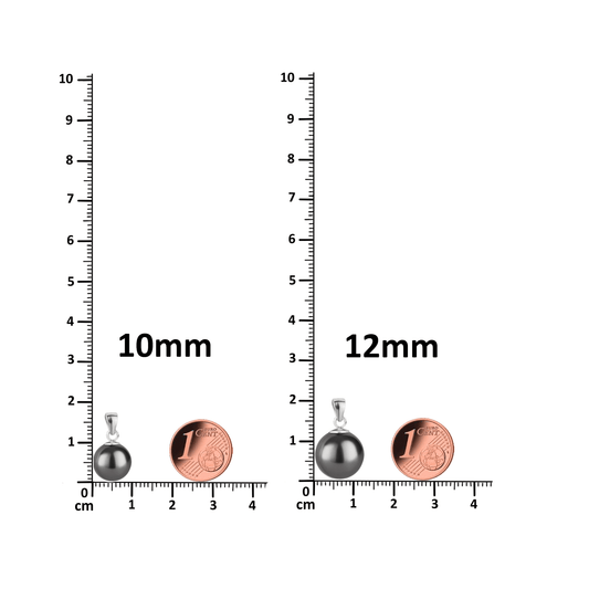 Anhänger Perlen-Anhänger rund 10mm 12mm 925 Silber Farbwahl Schöner-SD