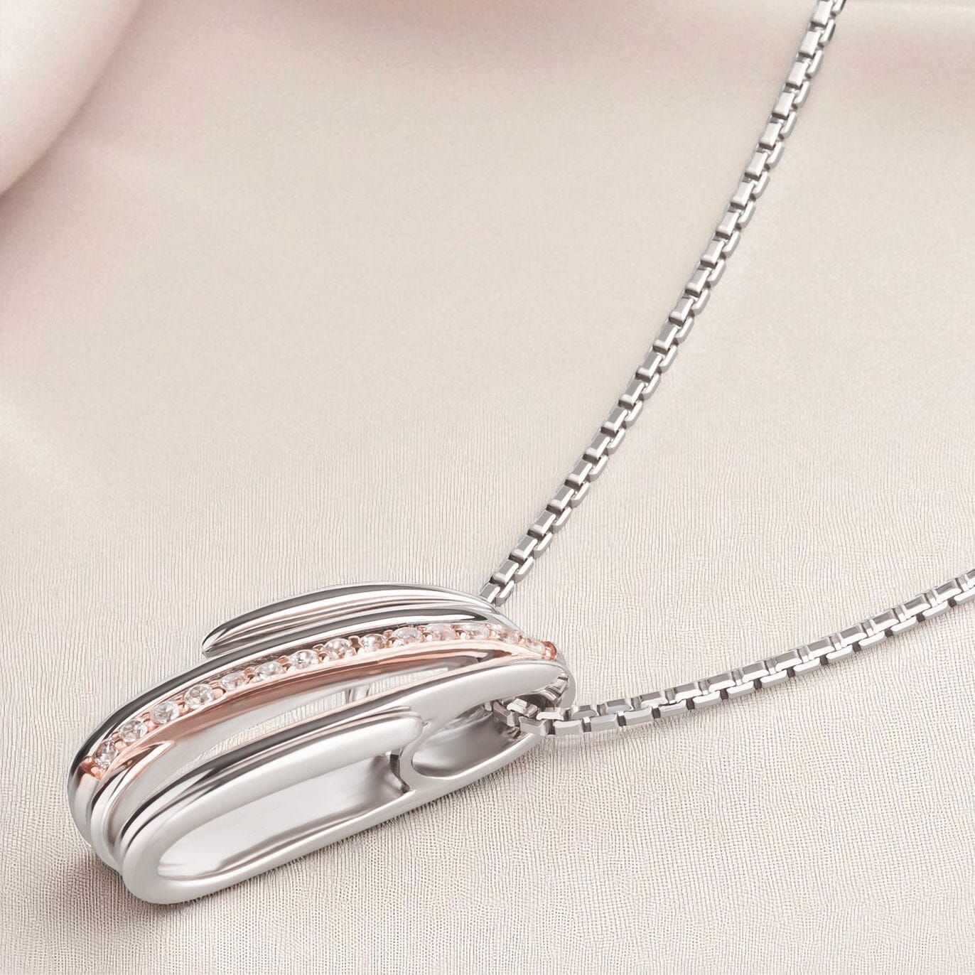 Kette mit Anhänger Anhängerkette Harmonie 925 Silber mit Zirkonia Schöner-SD
