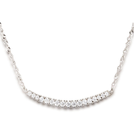 Halskette Silberkette Collier mit Zirkonia Kristall Reihe Schöner-SD