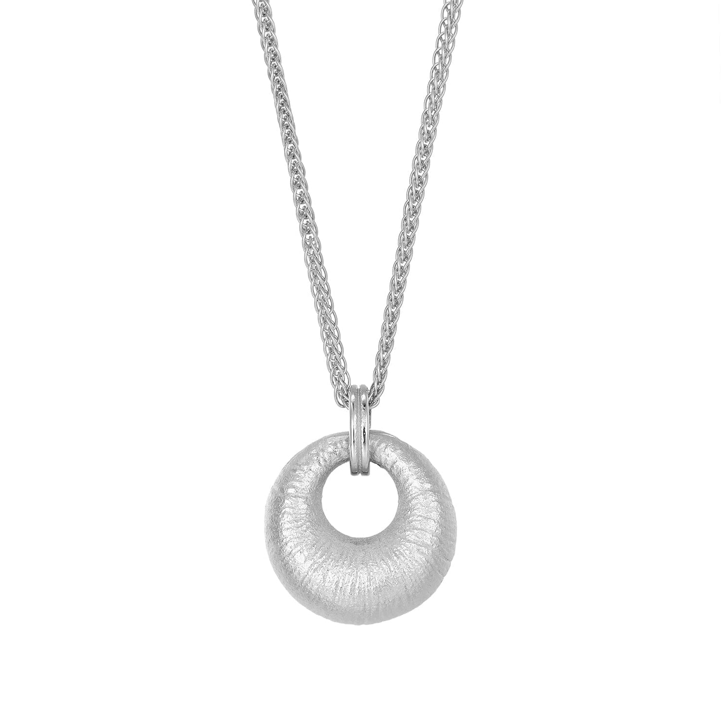 Halskette Silber Halskette mit 3D-Ringanhänger Edelstahl Gold & Silber Schöner-SD