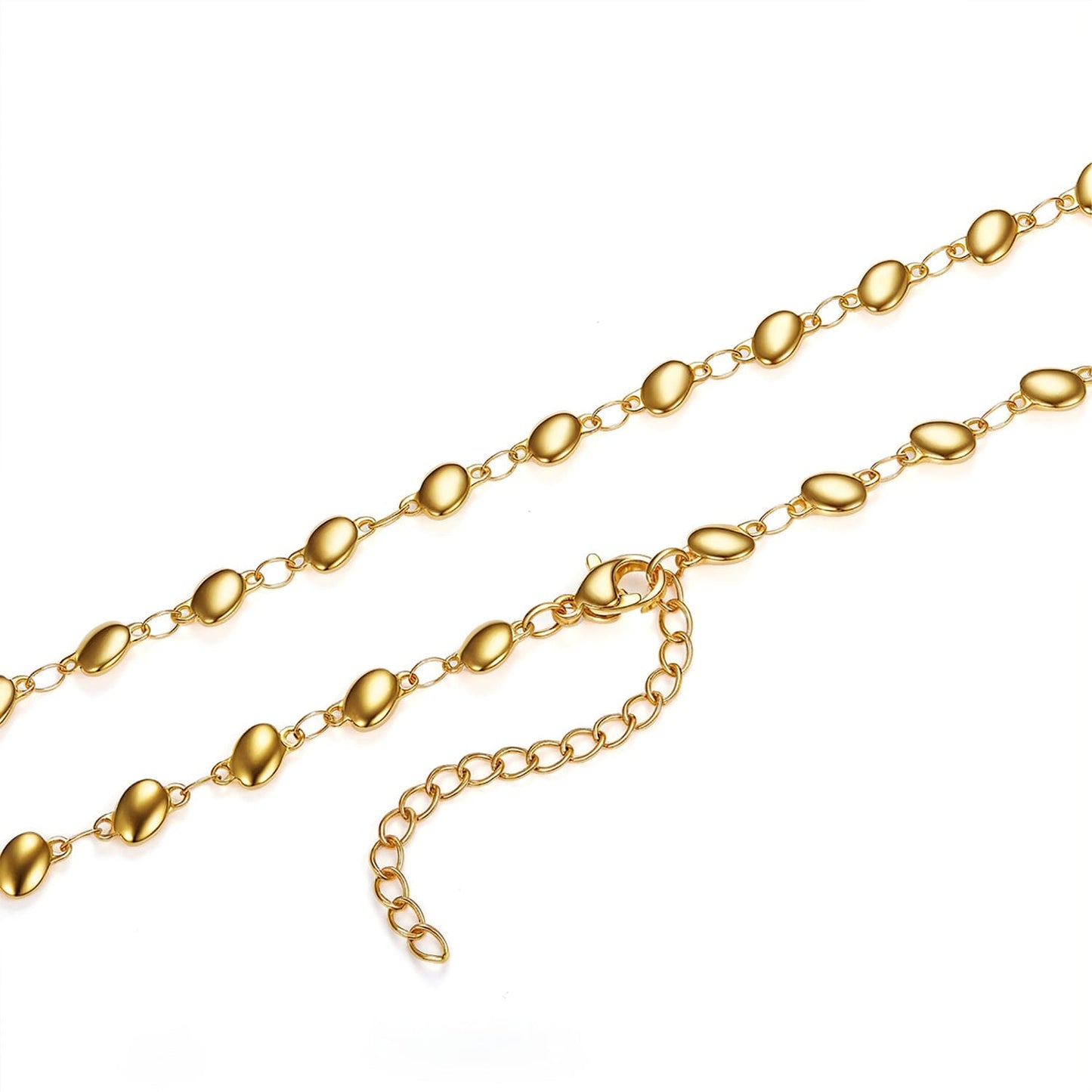 Halskette Vergoldete Damen Halskette mit ovalen Gliedern Edelstahl Schöner-SD
