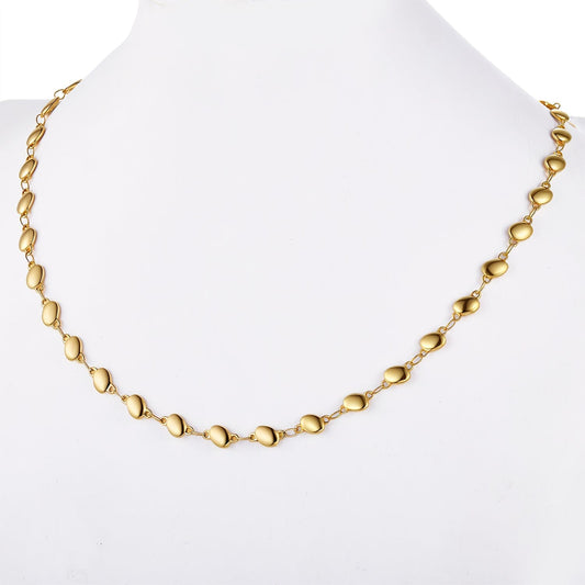 Halskette Vergoldete Damen Halskette mit ovalen Gliedern Edelstahl Schöner-SD
