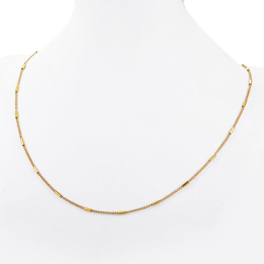 Halskette Vergoldetes Halskettchen aus Edelstahl mit Zylinder-Elementen Schöner-SD