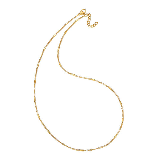 Halskette Vergoldetes Halskettchen aus Edelstahl mit Zylinder-Elementen Schöner-SD