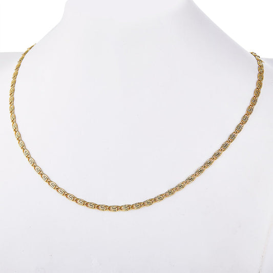 Halskette Vergoldete S-Panzerkette Edelstahl fein gemustert Schöner-SD