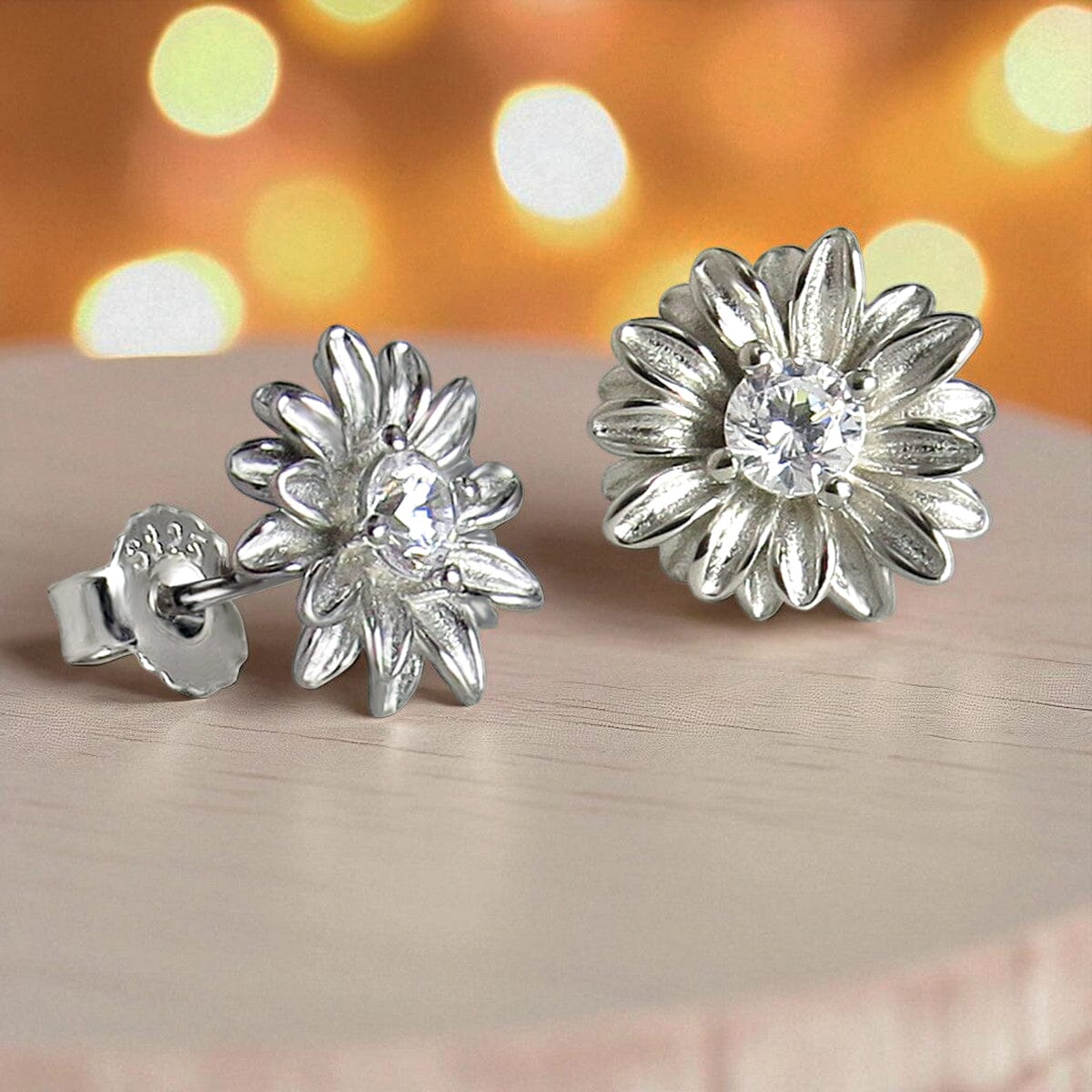 Ohrringe Blüten-Ohrstecker 925 Silber rhodiniert oder vergoldet Schöner-SD