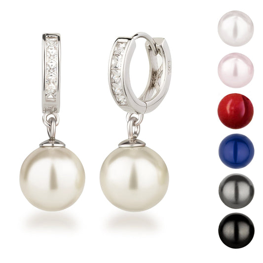 Ohrringe Ohrringe Creolen mit Perlen 925 Silber Schöner-SD