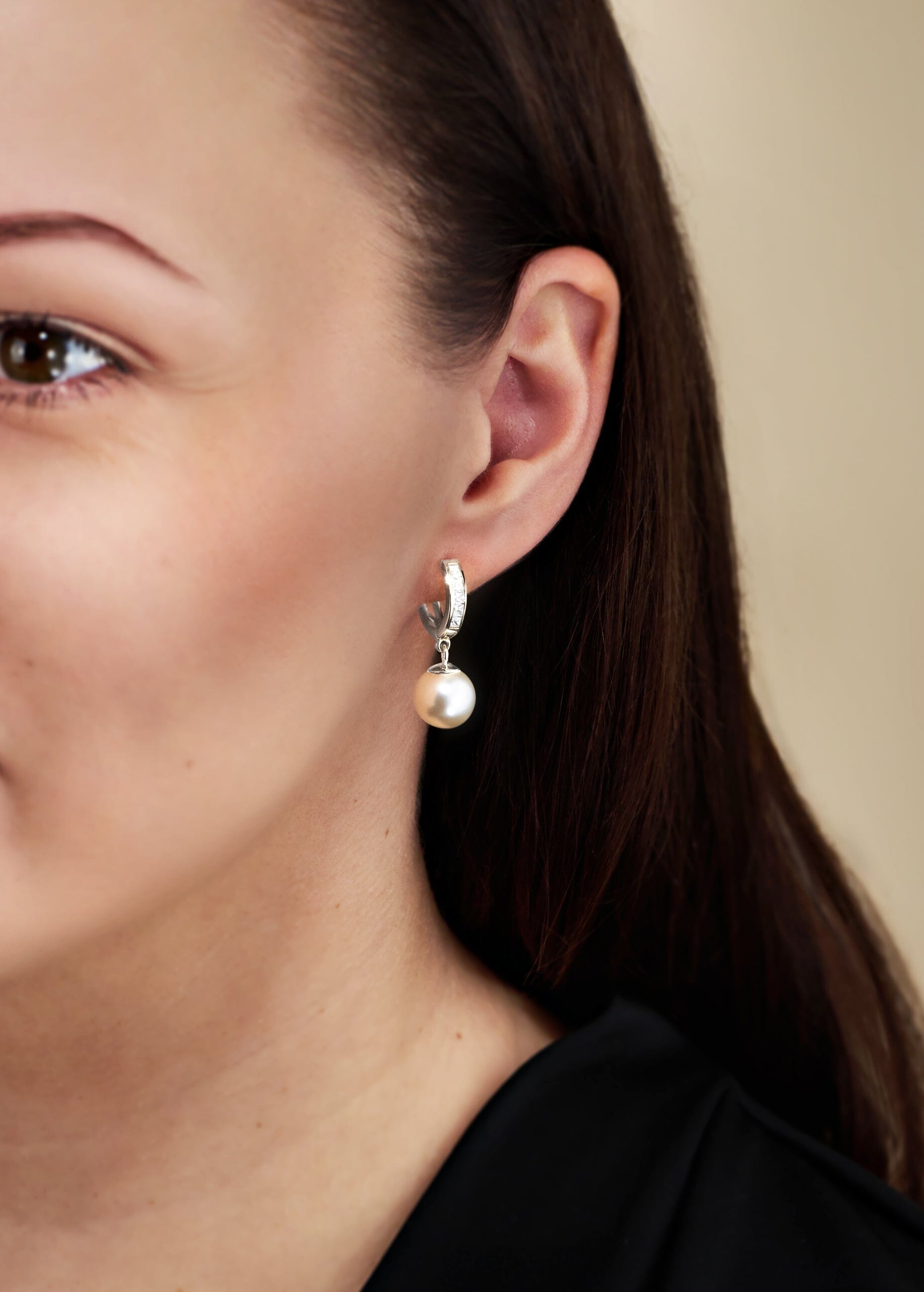 Ohrringe Ohrringe Creolen mit Perlen 925 Silber Schöner-SD