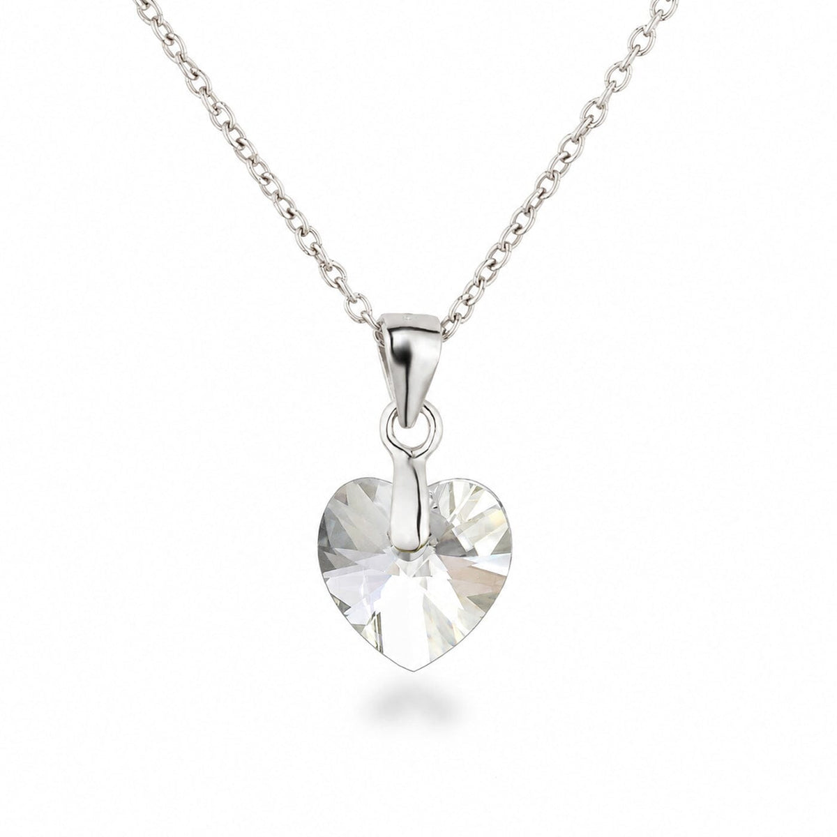 Kette mit Anhänger Crystal Moonlight Kinderkette 925 Silber mit 10 mm Kristallherz Anhänger Schöner-SD
