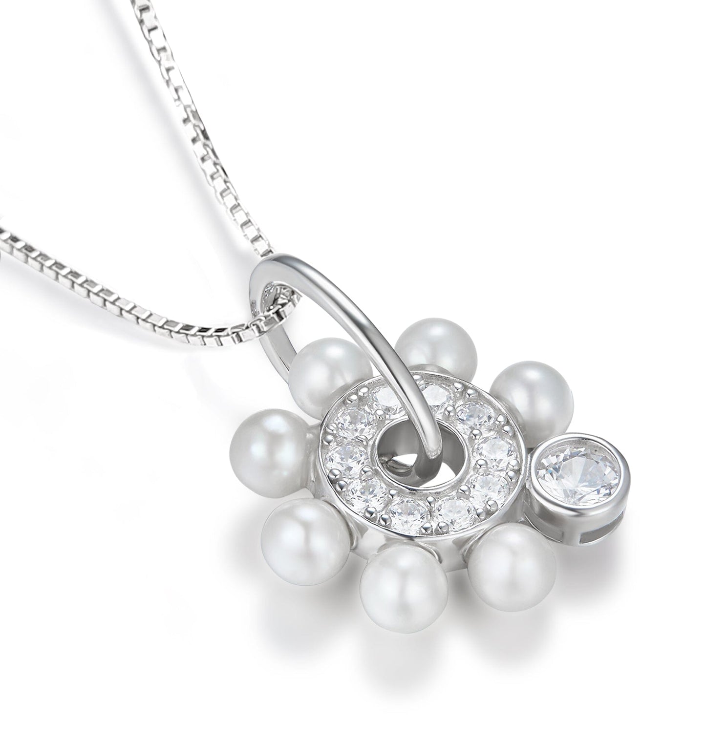 Kette mit Anhänger Perlenanhänger Rad mit Kette 925 Silber Schöner-SD