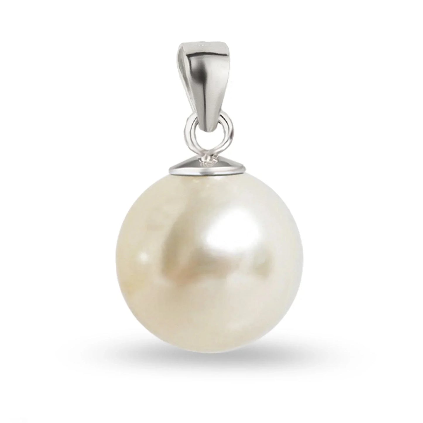Anhänger Creme Perlen-Anhänger rund 10mm 12mm 925 Silber Farbwahl Schöner-SD 12mm Silber