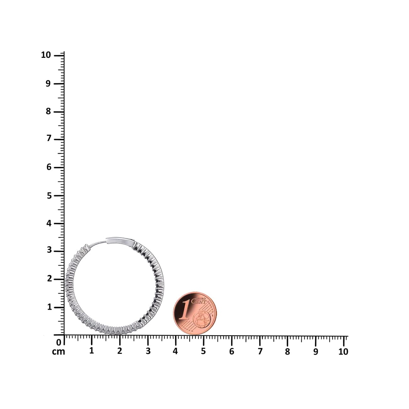 Ohrringe Große Silber Creolen 36 mm mit Zirkonia Schwarz und Weiß Schöner-SD