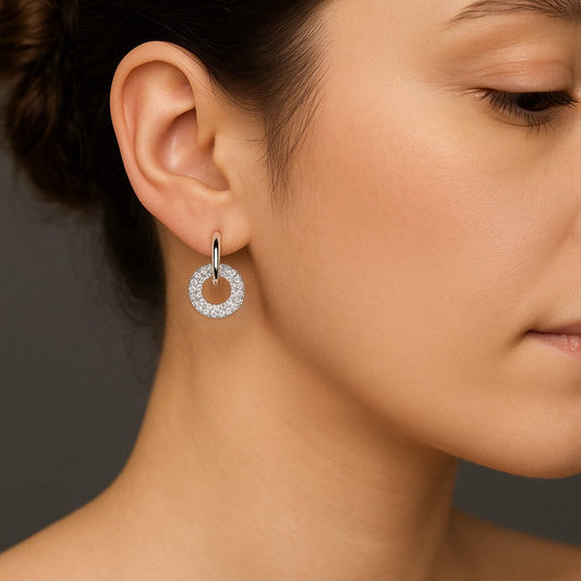 Einhänger Creolen Einhänger 925 Silber Disc rund Scheibe Schöner-SD