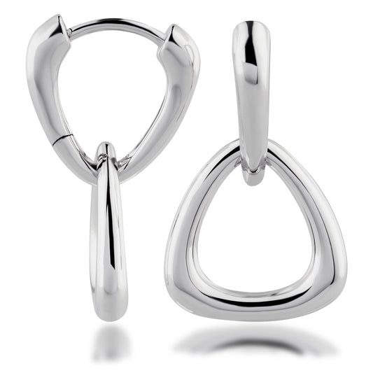 Ohrringe Creolen Triangel mit Anhänger Dreieck abnehmbar Schöner-SD