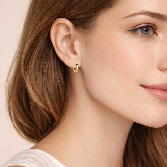 925 Silber Creolen 13mm massiv – Vergoldet, Silber oder Rhodiniert