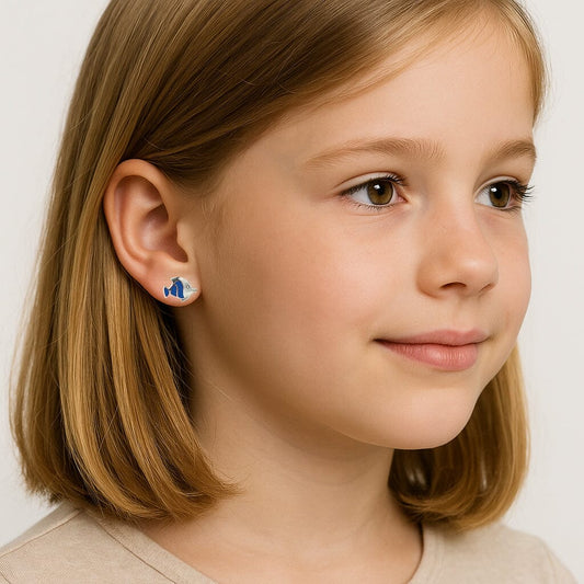 Ohrringe Kinderohrringe Fisch mit bunten Streifen 925 Silber Schöner-SD