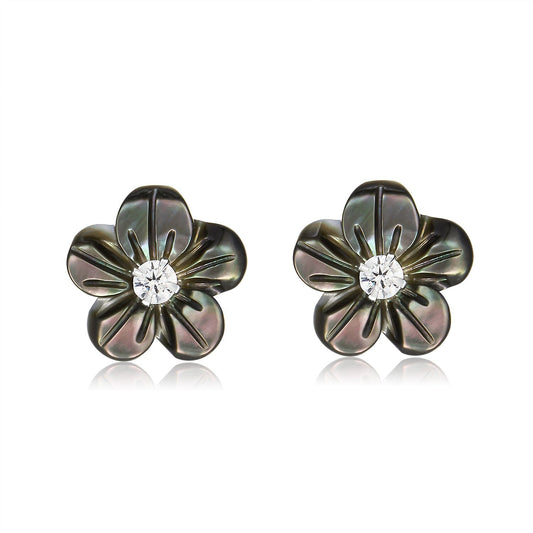 Ohrringe Blumenohrringe aus Perlmutt und 925 Slber Schöner-SD