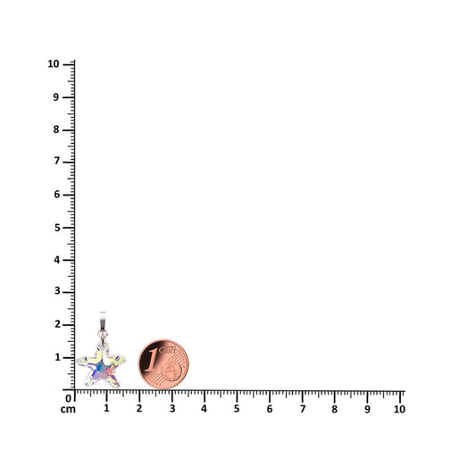 Anhänger Seestern Anhänger Kristall Aurora Boreale 925 Silber Schöner-SD