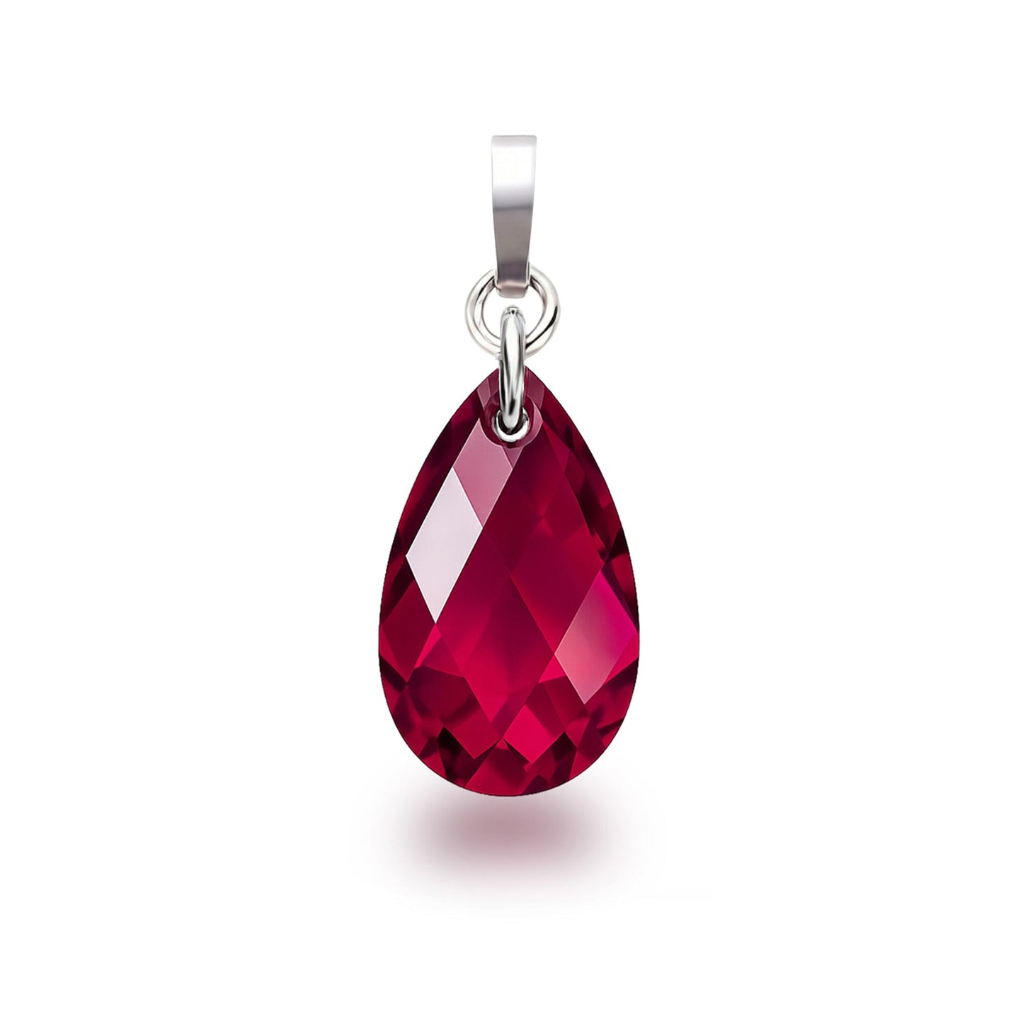 Anhänger Ruby - rot Kleiner Tropfen Anhänger 16mm Markenkristall, Farbwahl Schöner-SD