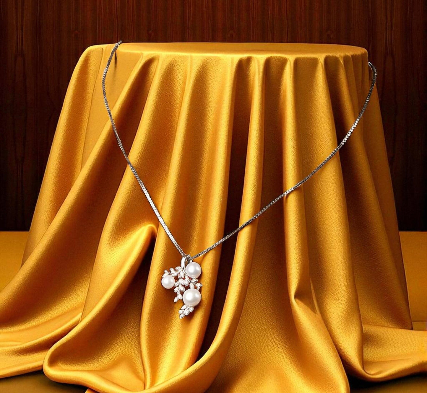 Kette mit Anhänger Perlenanhänger-Kette 925 Silber mit Süßwasserperlen und Zirkonia Schöner-SD