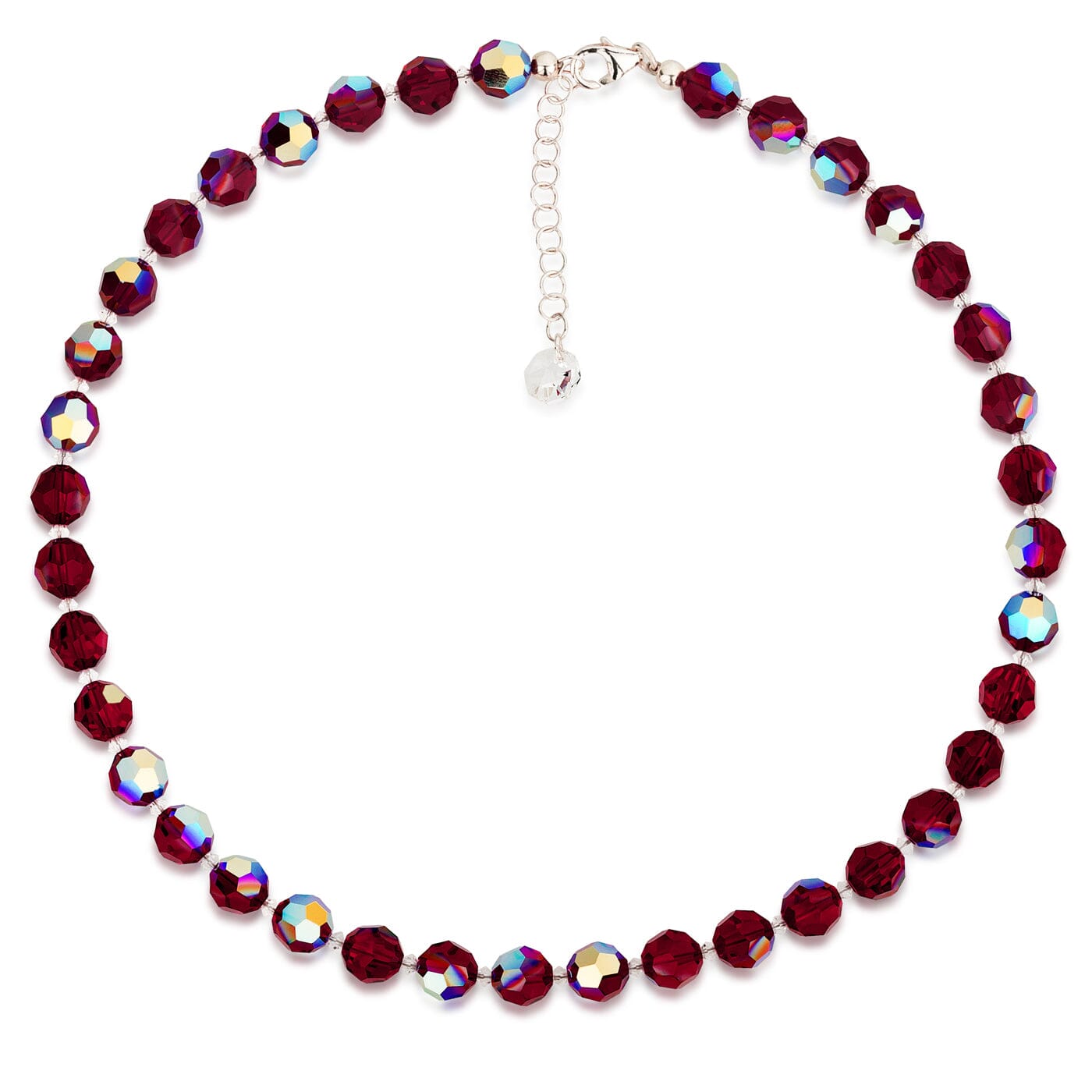 Halskette Halskette rot 8mm Kristallperlen Collier mit Markenkristall Schöner-SD