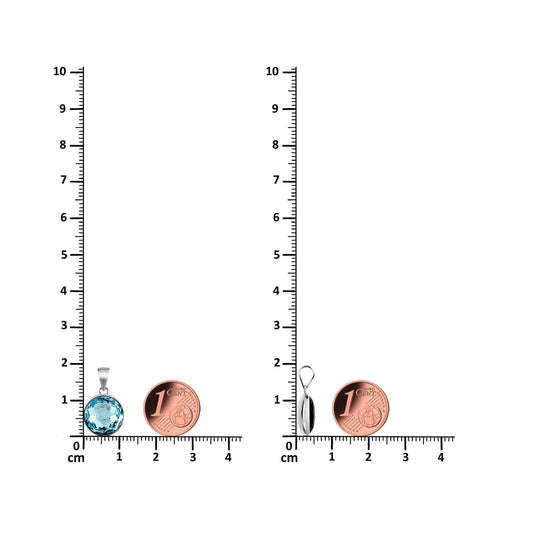Kristall Stein Anhänger rund 11mm Silberfassung Farbwahl Anhänger Schöner-SD