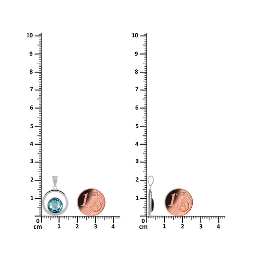 Anhänger Runder Anhänger 925 Silber glänzend mit Kristall Stein Schöner-SD
