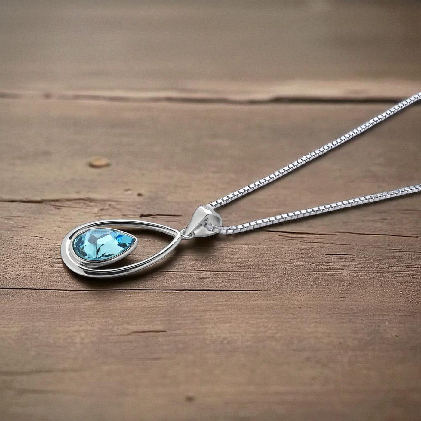 Anhänger Tropfen Kette mit Anhänger Kristalltropfen 925 Silber Farbwahl Schöner-SD