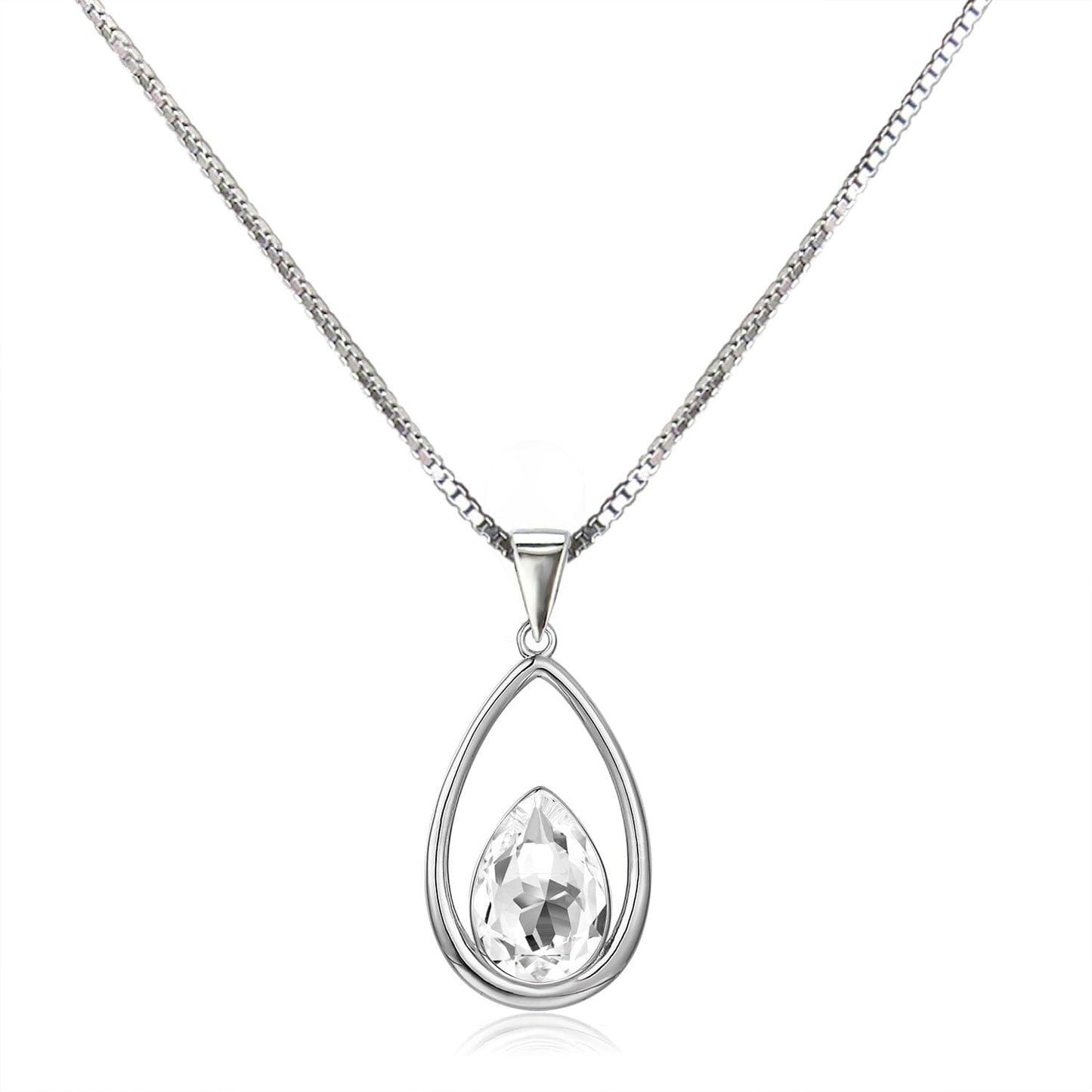 Anhänger Crystal Tropfen Kette mit Anhänger Kristalltropfen 925 Silber Farbwahl Schöner-SD