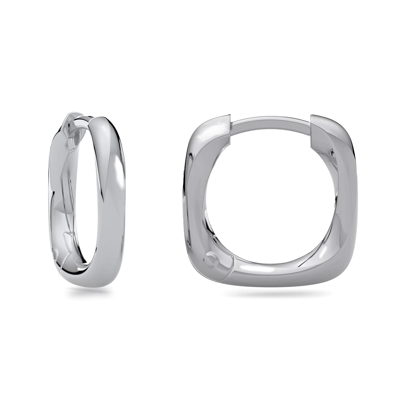 Eckige Creolen 13 mm aus 925 Silber rhodiniert
