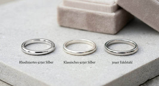 Silber – Silber rhodiniert – Edelstahl: Die Material-Unterschiede im Vergleich