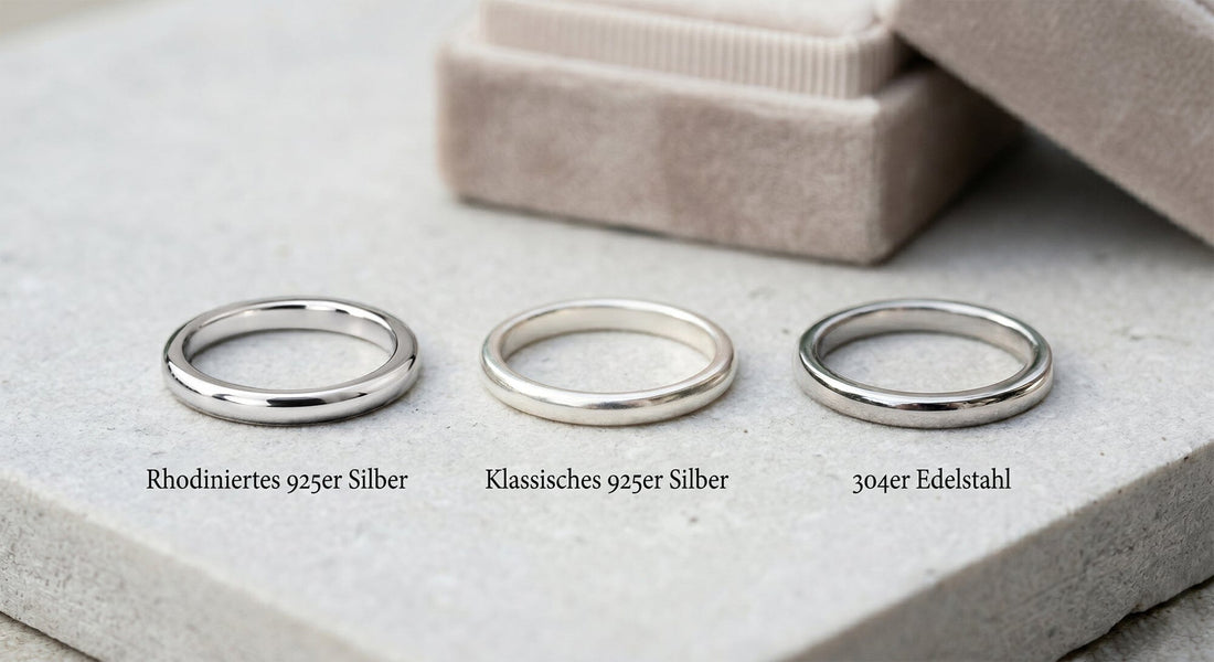 Silber – Silber rhodiniert – Edelstahl: Die Material-Unterschiede im Vergleich