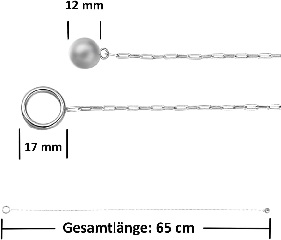 Schöner-SD Y-Kette 925 Silber-Kette Lassokette mit Ring und Kugel Anhänger