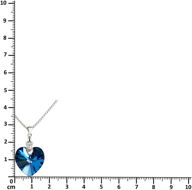 Schöner-SD Damen Kette Herz 925 Silber Marken-Kristall Herzanhänger