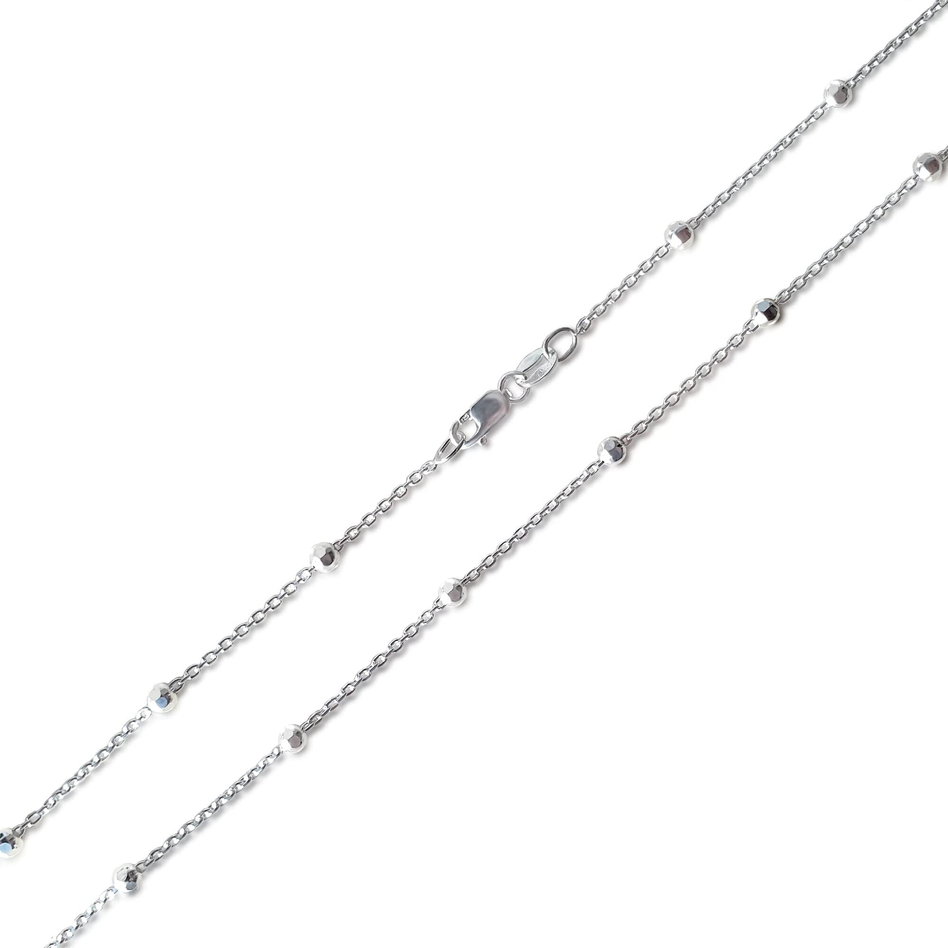 Schöner-SD Diamantierte Kugelkette aus 925 Silber