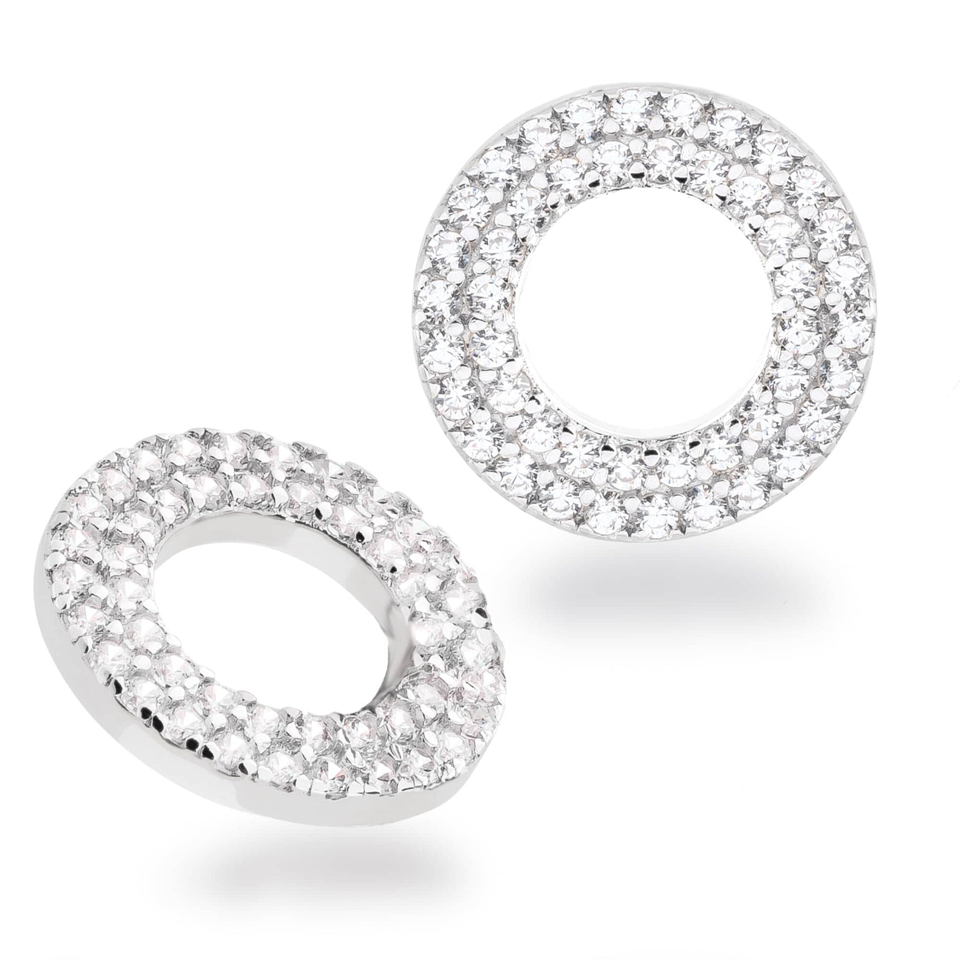 Schöner-SD Creolen Einhänger Disc Scheibe Anhänger rund 925 Silber Rhodium