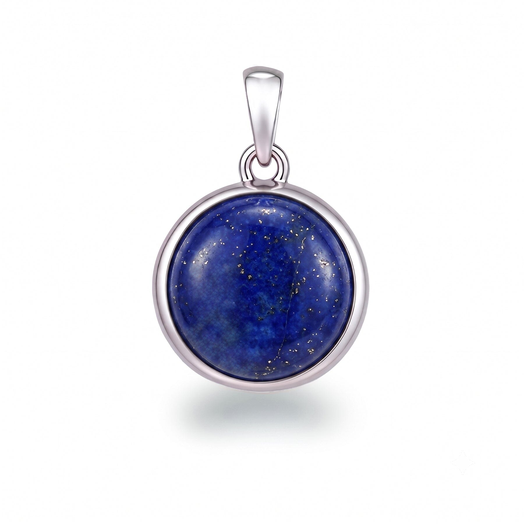 Anhänger Lapislazuli Anhänger 925 Silber mit 10 mm Naturstein Schöner-SD 